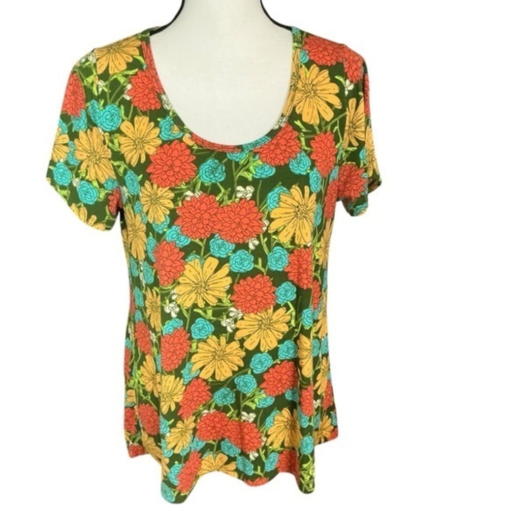 LuLaRoe Classic Tee Shirt Simply Comfortable Womens Size M Floral Print Top